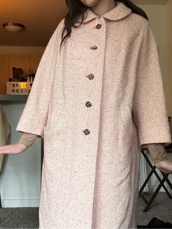 Dumas Jackets & Blazers - DUMAS 1960's Pink Tweed Button-Up Jacket